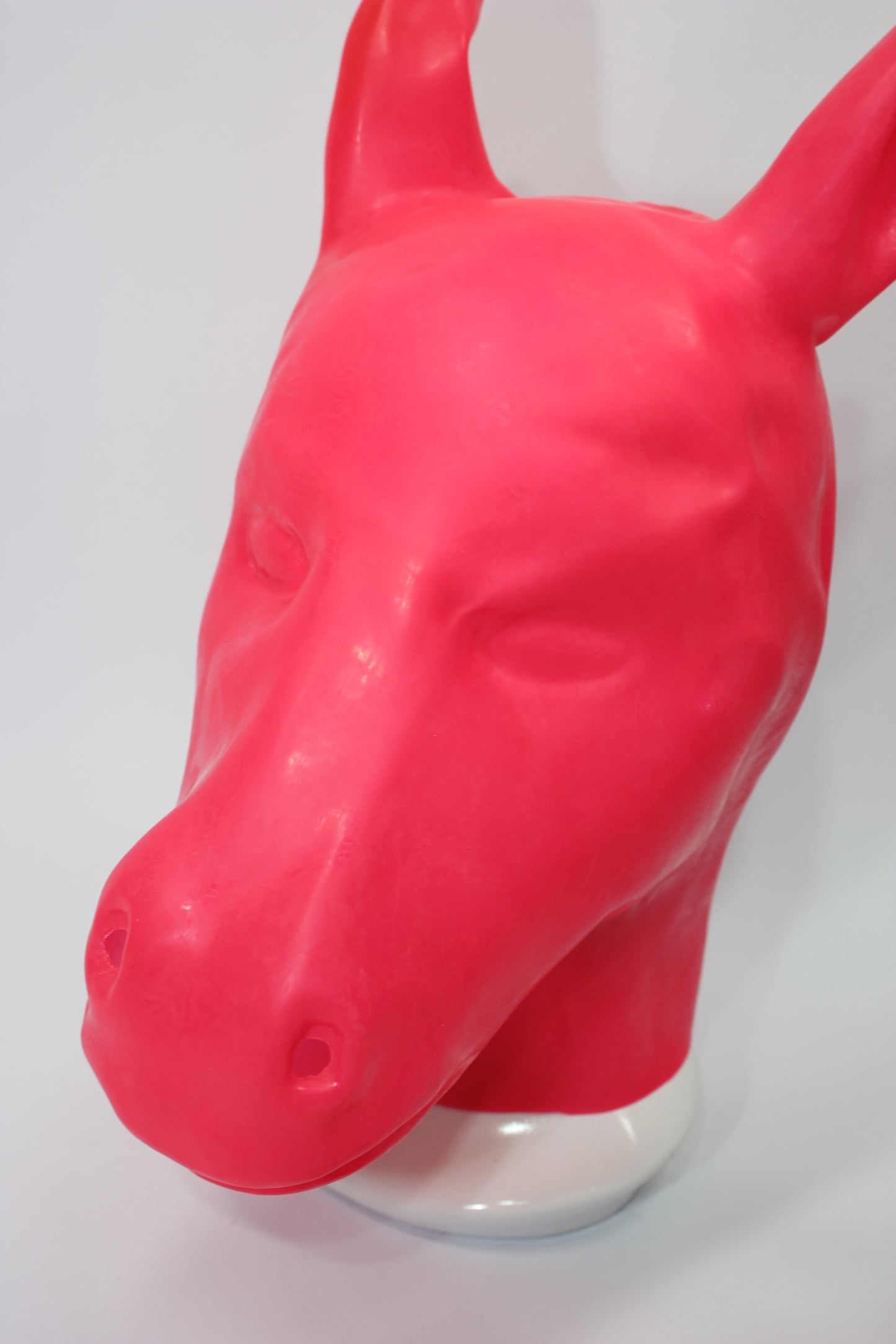 Pink Latex Horse Pony Hood