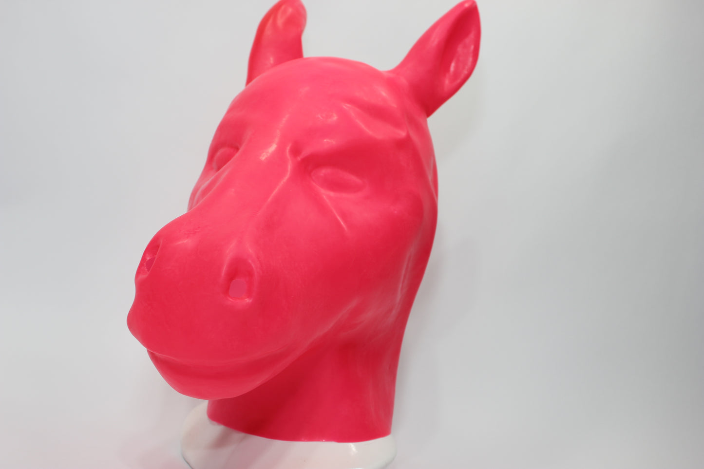 Pink Latex Horse Pony Hood