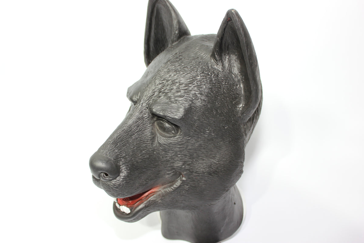 Black Rubber Textured Puppy Hood l Large Size l German Shepherd K9 Style