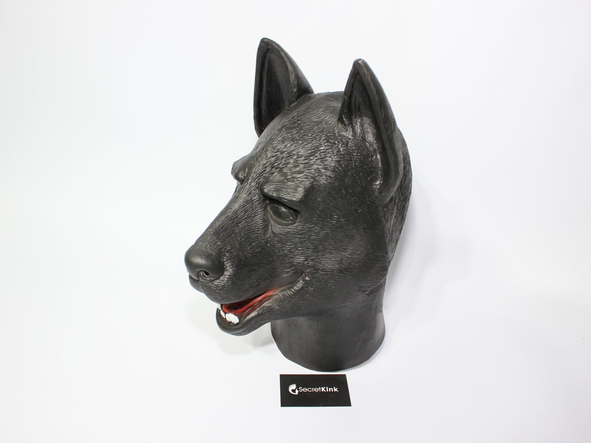 Black Rubber Textured Puppy Hood l Large Size l German Shepherd K9 Style