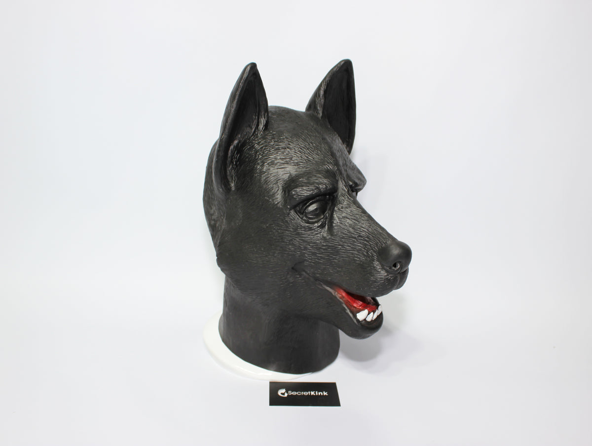 Black Rubber Textured Puppy Hood l Large Size l German Shepherd K9 Style