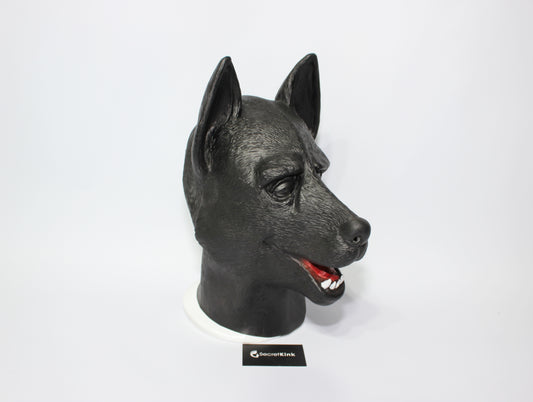 Black Rubber Textured Puppy Hood l Large Size l German Shepherd K9 Style
