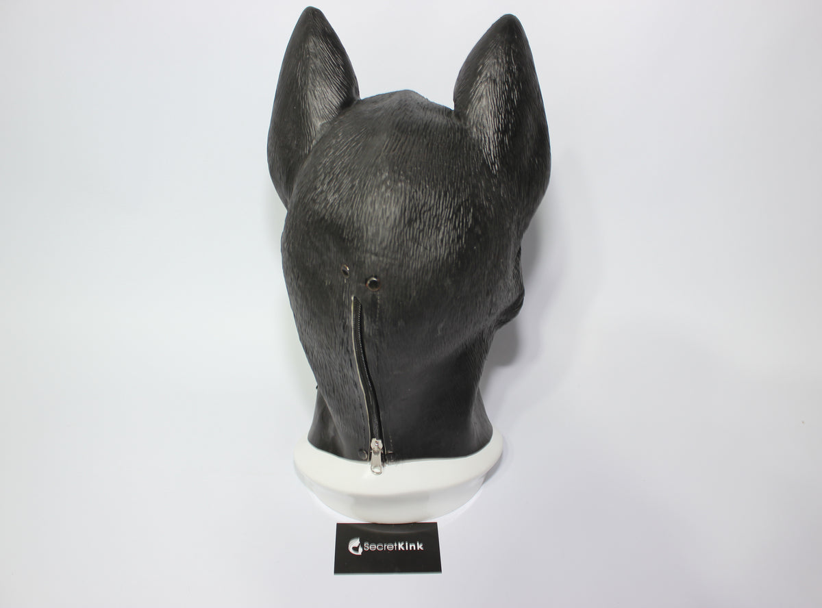 Black Rubber Textured Puppy Hood l Large Size l German Shepherd K9 Style