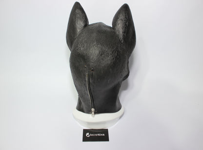 Black Rubber Textured Puppy Hood l Large Size l German Shepherd K9 Style