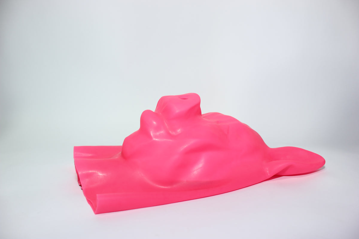 Pink Latex Piglet Hood | Rubber Pig Mask for Cosplay & Pet Play