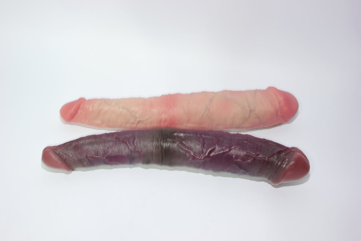 Realistic Silicone Double-Ended Dildo – Dual Penetration Toy 7" & 6"
