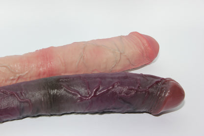 Realistic Silicone Double-Ended Dildo – Dual Penetration Toy 7" & 6"