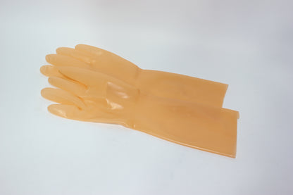 Nude Latex Forearm Gloves