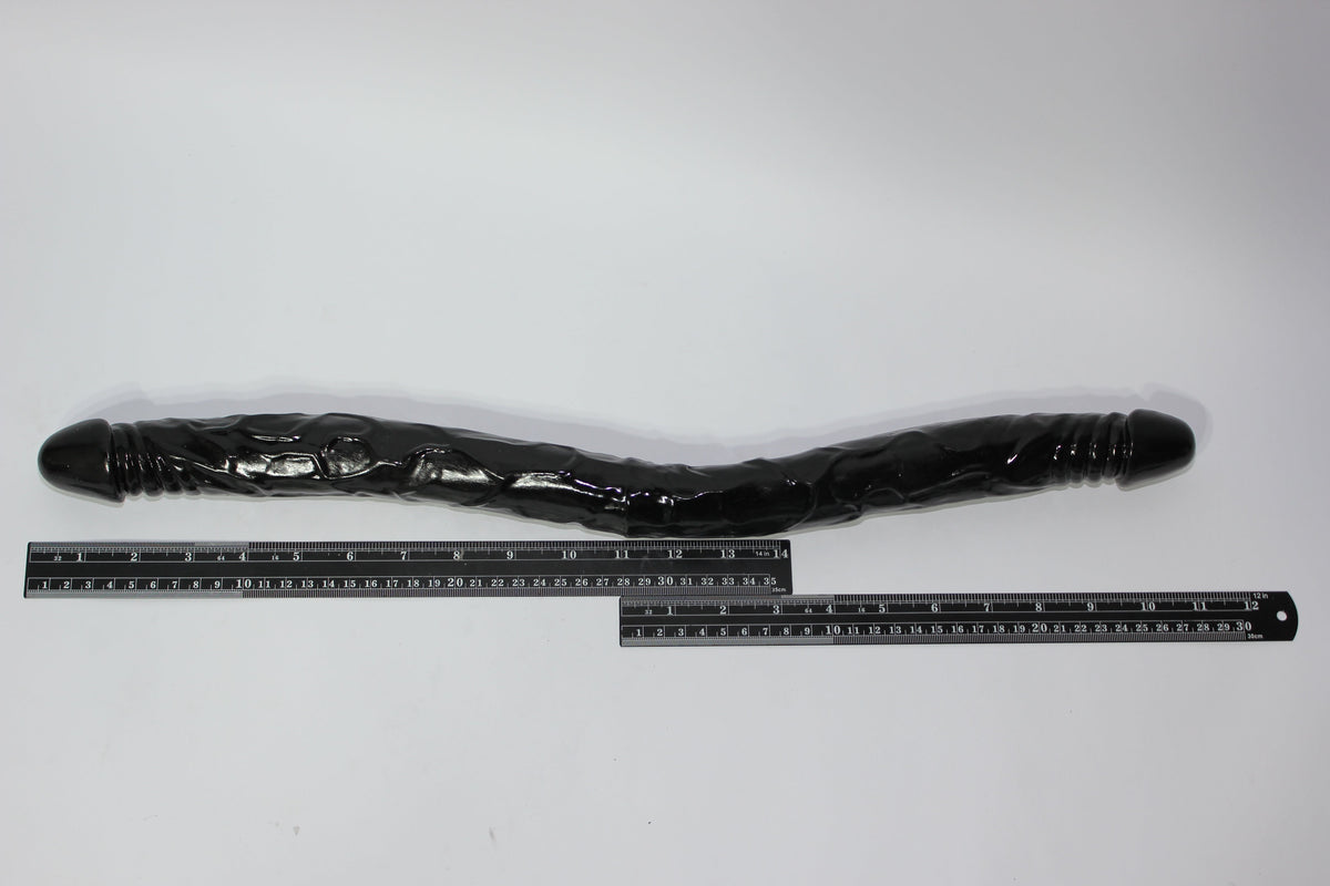 Black Silicone Double-Ended Dildo – Dual Penetration Toy 22"