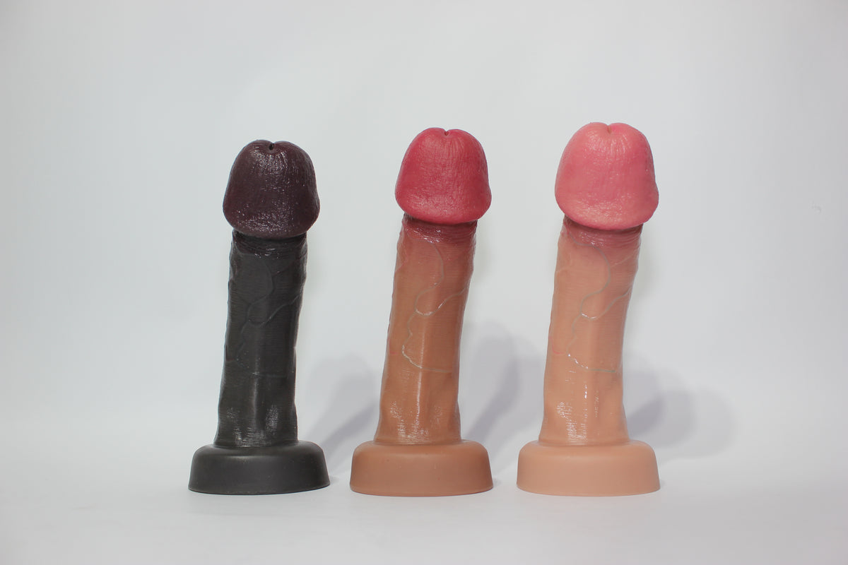 Big Gland Head Realistic Silicone Dildo | Body-Safe | 7 or 8 inch