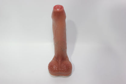 Moving Foreskin Realistic Silicone Dildo with Testicles | Body-Safe 7 inch