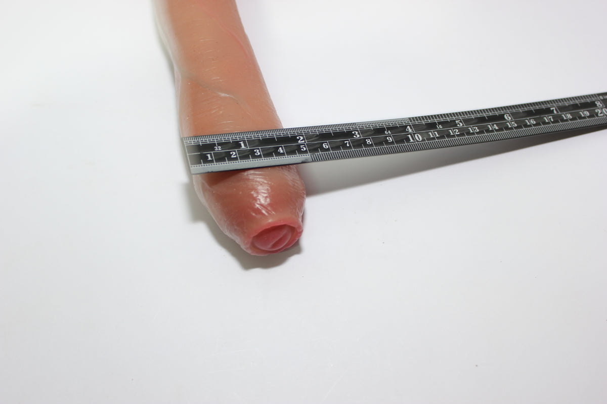 Moving Foreskin Realistic Silicone Dildo with Testicles | Body-Safe 7 inch
