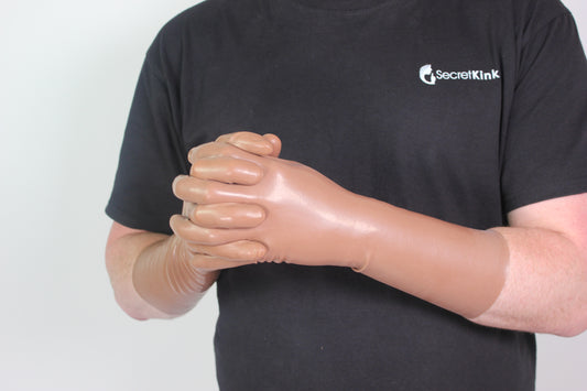 Brown Latex Wrist Gloves