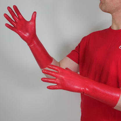 Red Latex Wrist Gloves