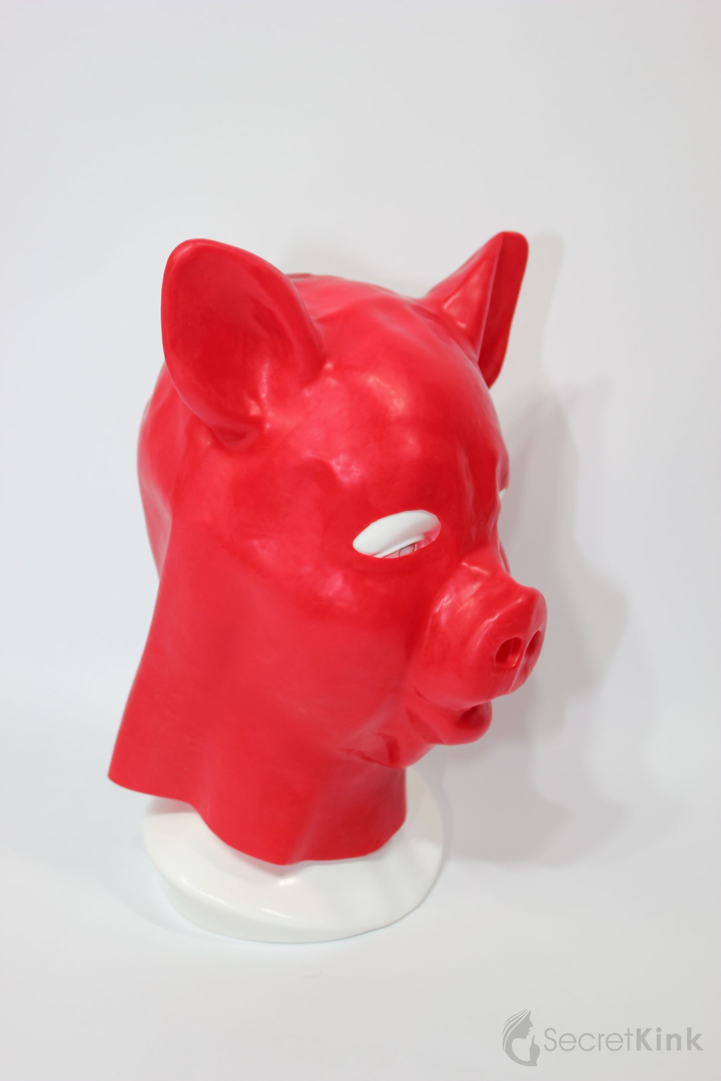 Red Latex Pig Piggy Hood