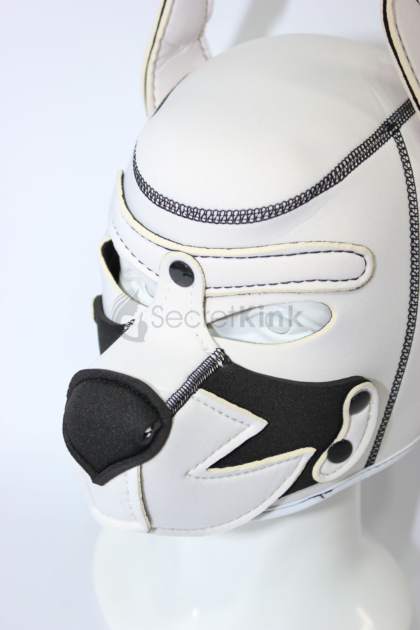 Neoprene Foam Dog Hood - Padded Animal Mask White