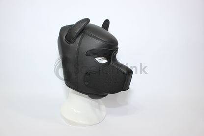 Neoprene Foam Dog Hood - Padded Animal Mask Black