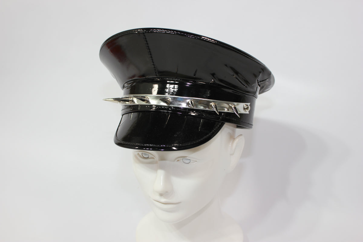 Black Military-Style Dominance Cap | Spikes