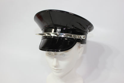 Black Military-Style Dominance Cap | Spikes