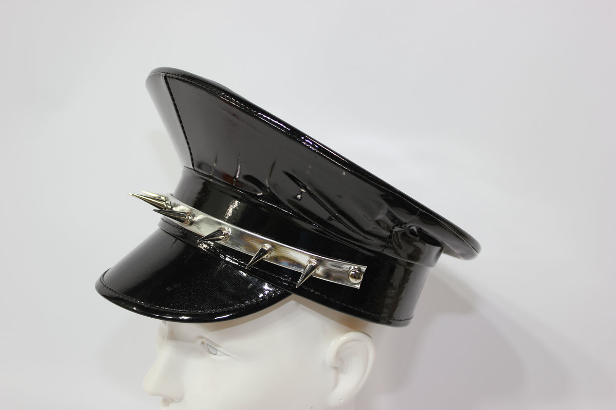 Black Military-Style Dominance Cap | Spikes