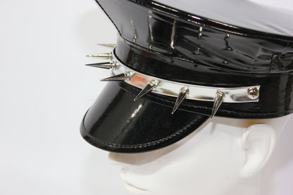Black Military-Style Dominance Cap | Spikes