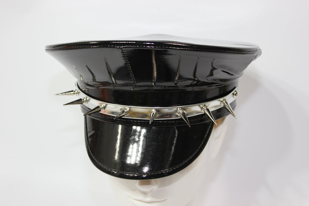 Black Military-Style Dominance Cap | Spikes