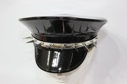 Black Military-Style Dominance Cap | Spikes