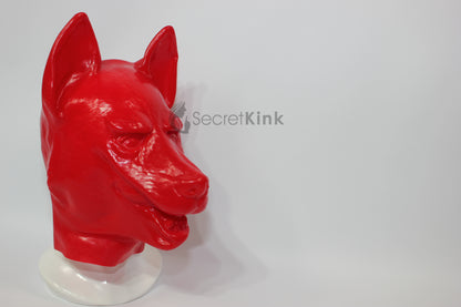 Red Latex German Shepherd Puppy Hood