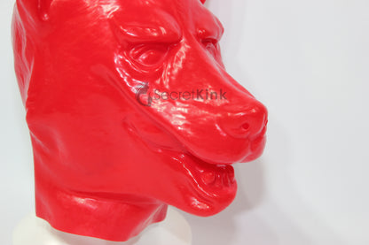 Red Latex German Shepherd Puppy Hood