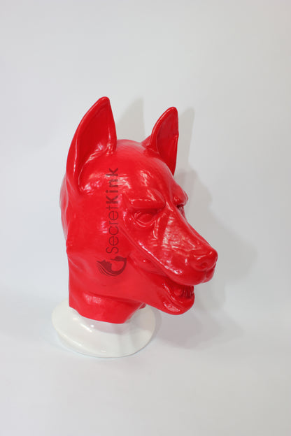 Red Latex German Shepherd Puppy Hood