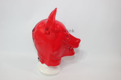 Red Latex German Shepherd Puppy Hood