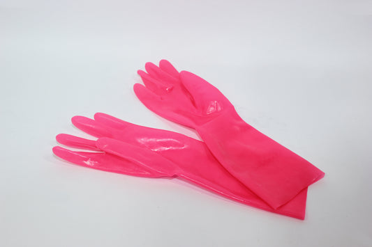 Hot Pink Latex Wrist Gloves