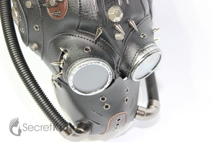 Steampunk Vegan Leather Hood