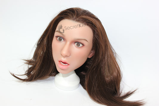 Ultra Realistic Female Silicone Sex Doll Head (Fair Skin-Tone) - Rosie