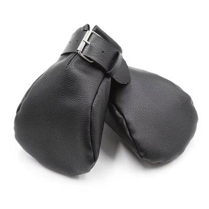 Pony Play Bondage Mitts Lockable – Black Plain Horse Padded Hoof Mittens