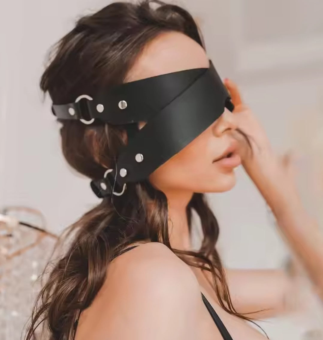 Vegan Leather Criss-Cross Blindfold