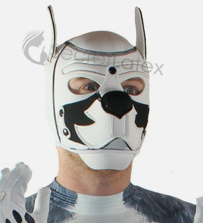 Neoprene Foam Dog Hood - Padded Animal Mask White