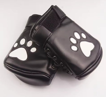 Pup Play Bondage Mitts – Black Dog Paw Padded Mittens
