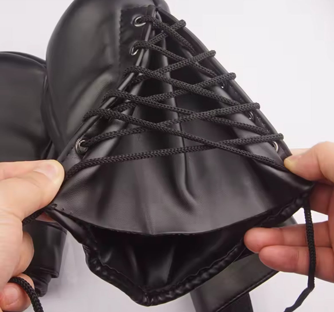 Pup Play Bondage Mitts – Black Dog Paw Padded Mittens