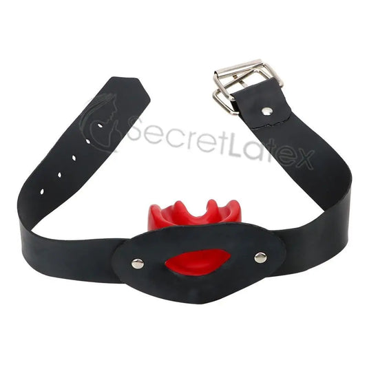 Latex Mouth Gag with Strap Buckle Belt