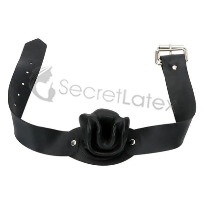 Latex Mouth Gag with Strap Buckle Belt