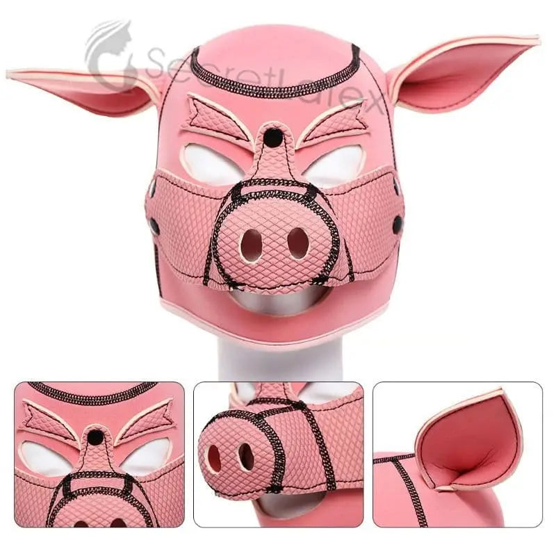 Neoprene Foam Pig Hood - Padded Animal Mask