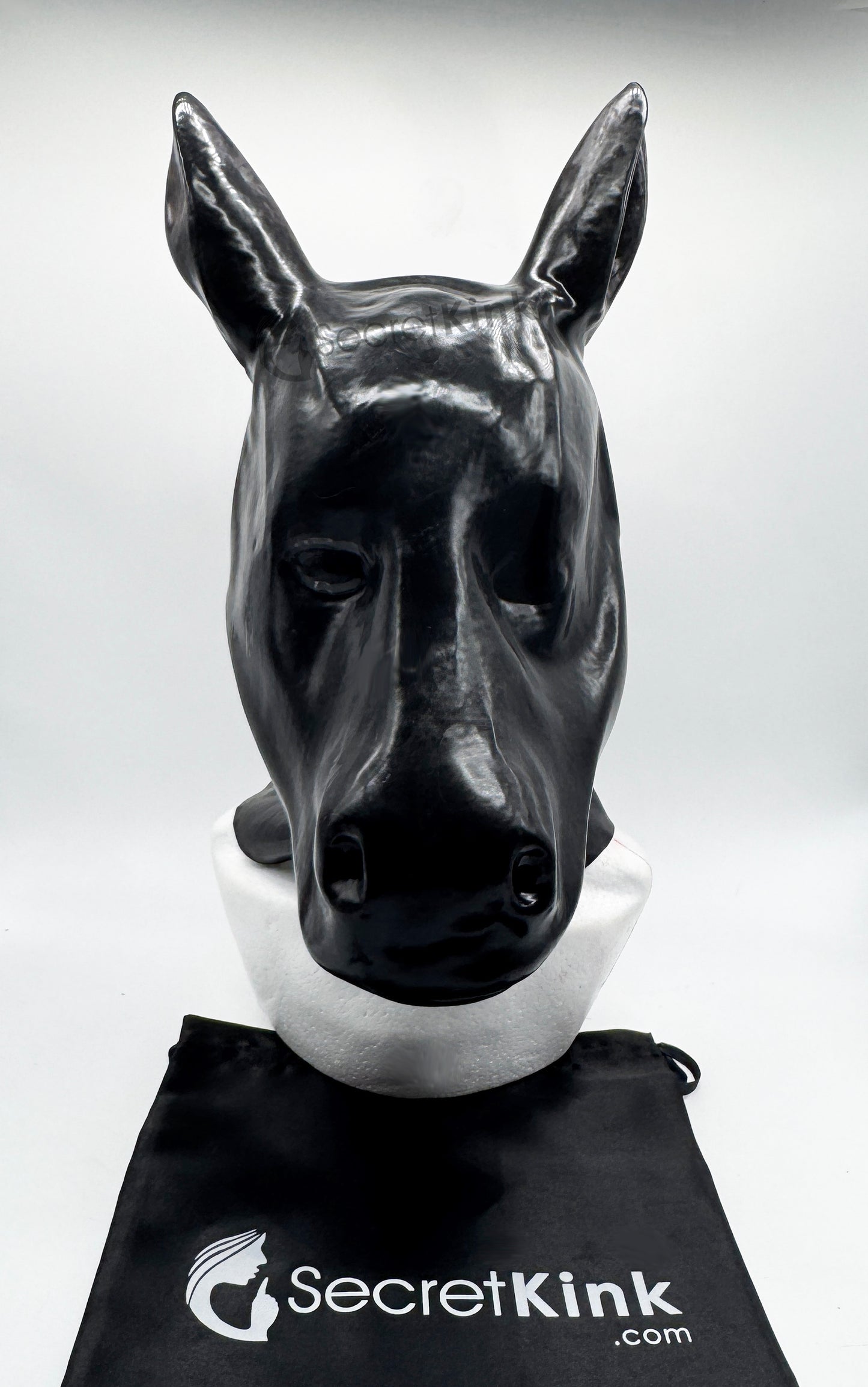 Black Latex Horse Pony Hood