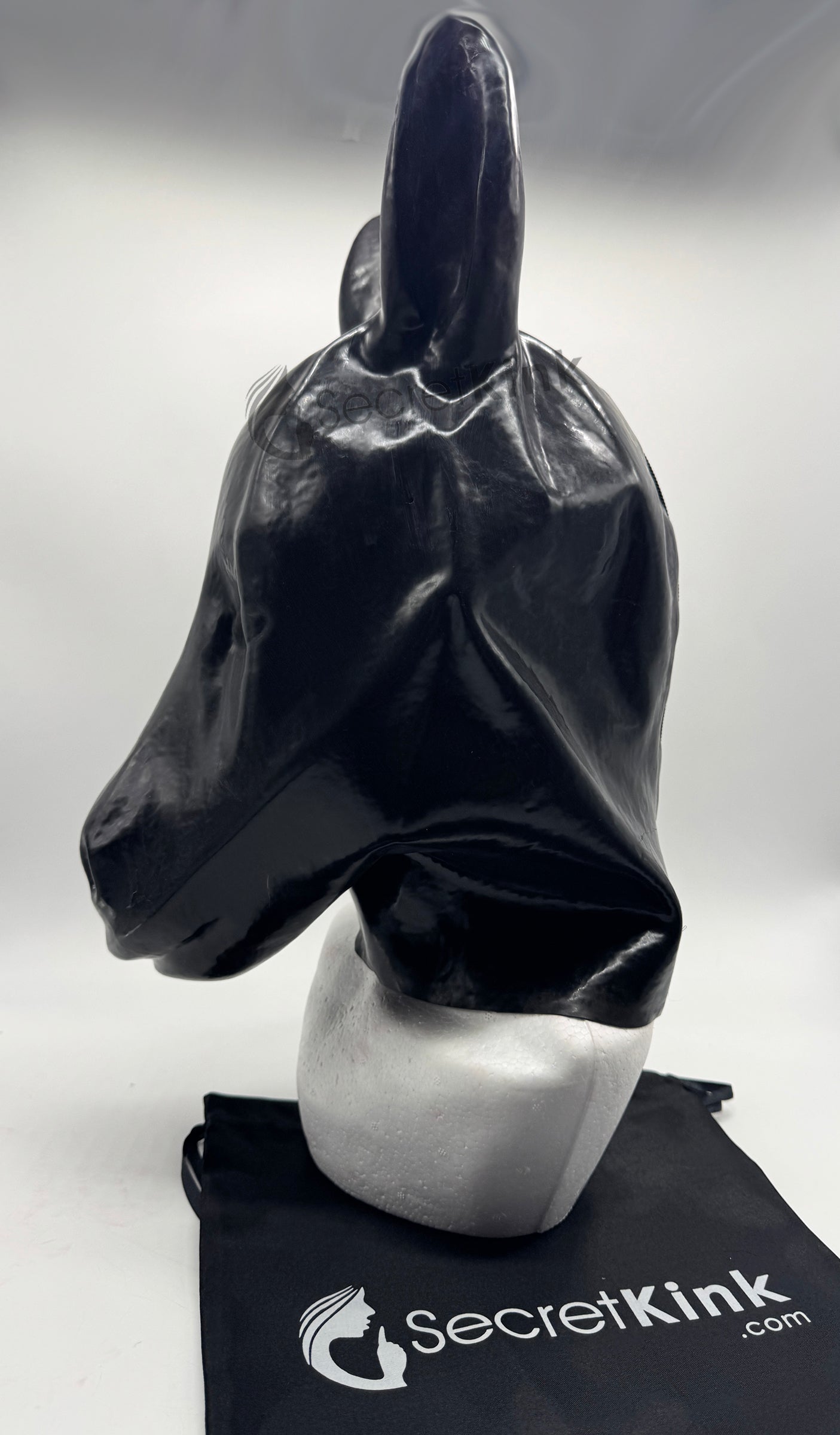 Black Latex Horse Pony Hood