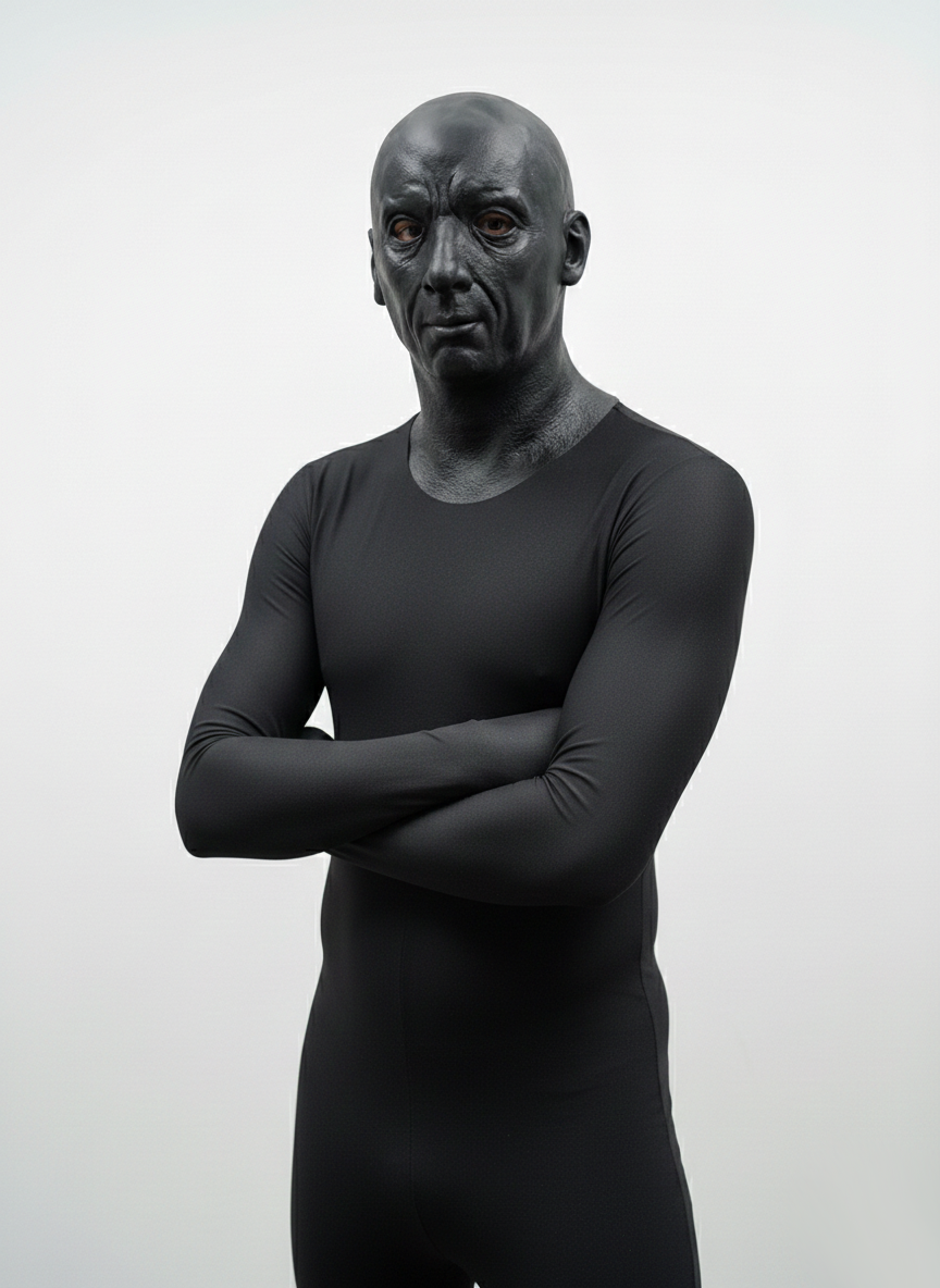 Black Silicone Male Mask Seamless Full Head Expandable Rubber Mask