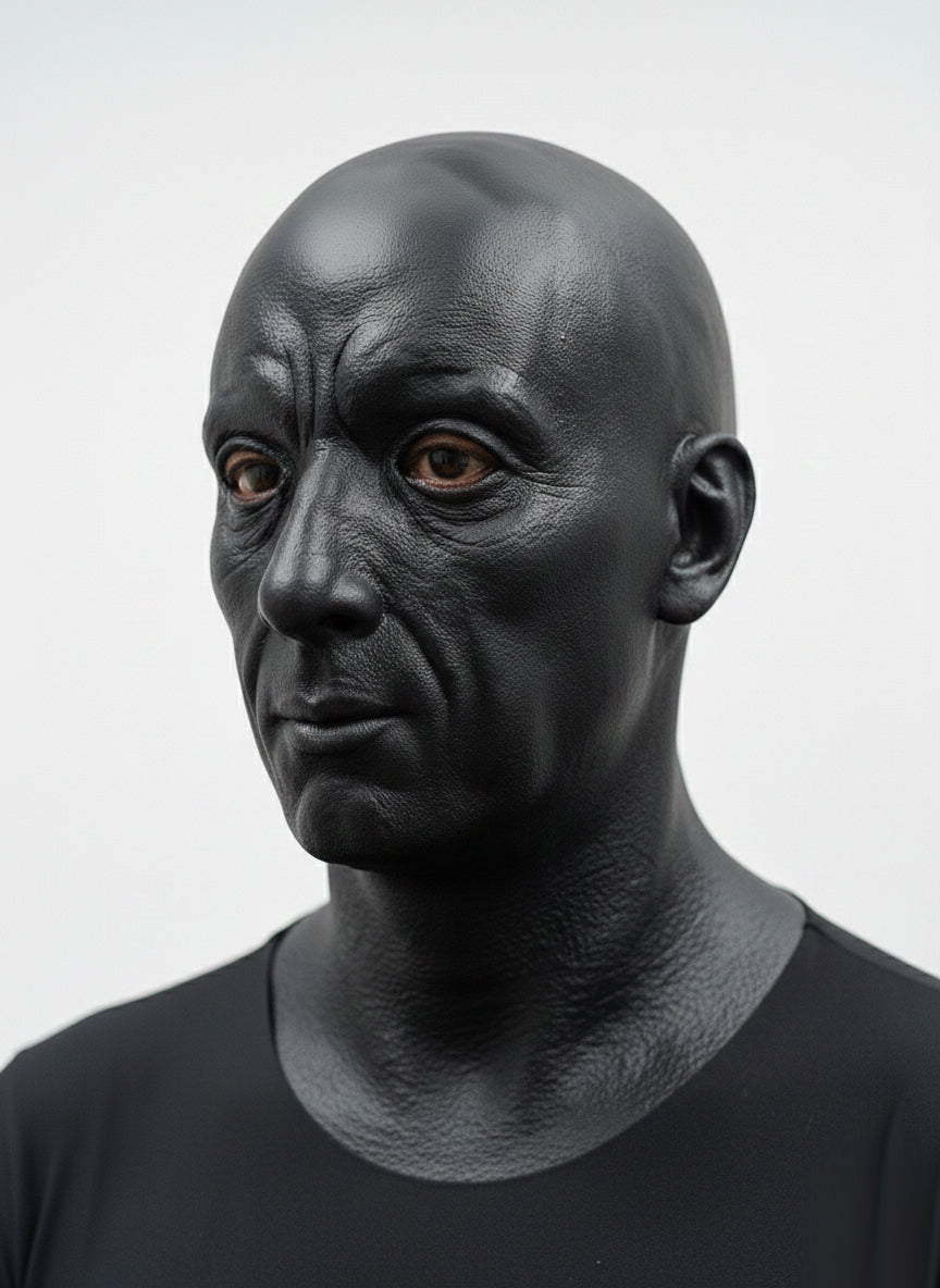 Black Silicone Male Mask Seamless Full Head Expandable Rubber Mask