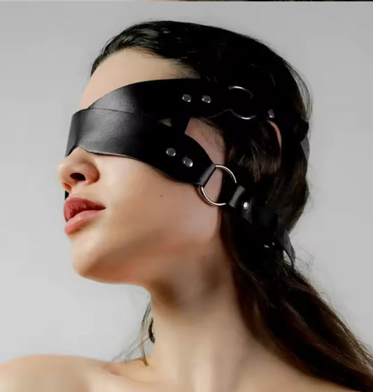 Vegan Leather Criss-Cross Blindfold