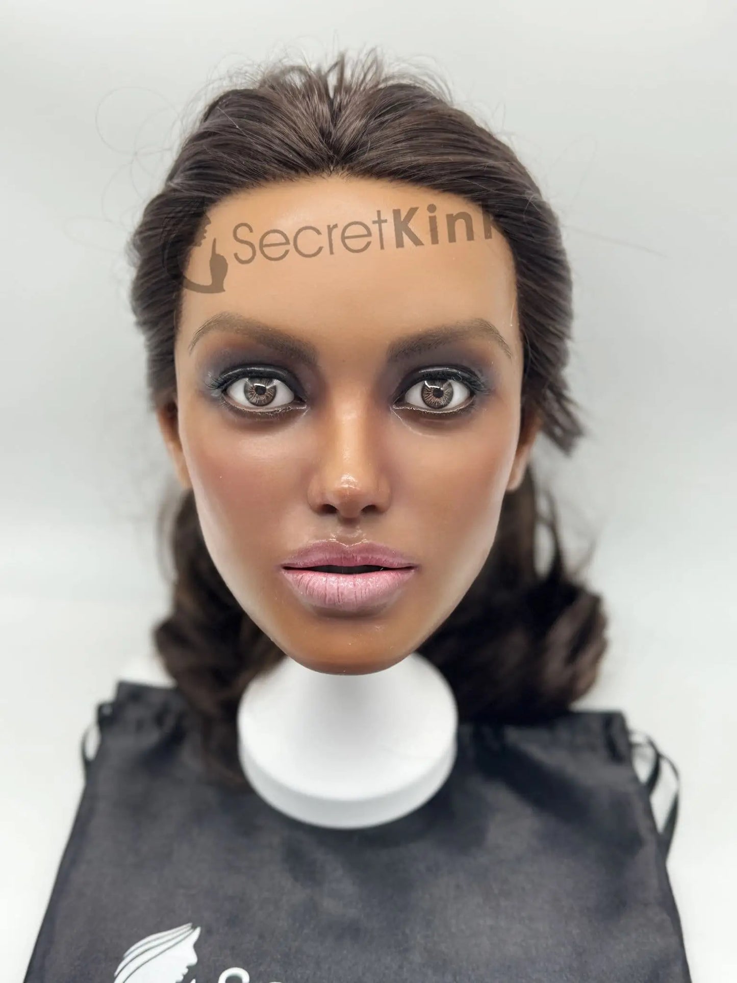 Ultra Realistic Female Silicone Sex Doll Head (Brown Skin-Tone) - Sasha
