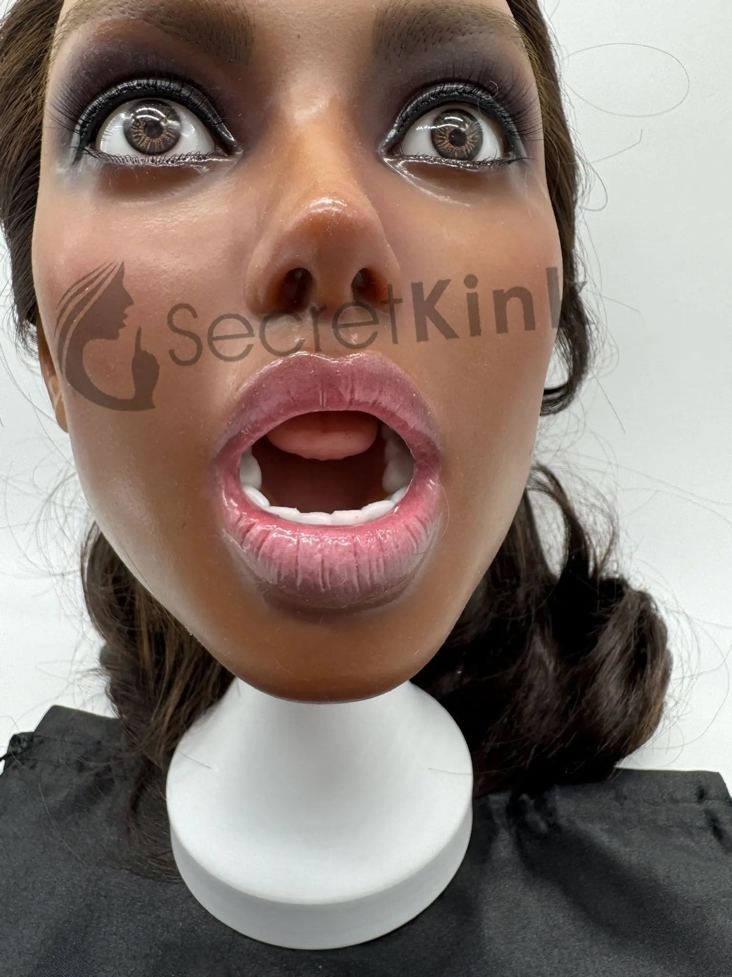 Ultra Realistic Female Silicone Sex Doll Head (Brown Skin-Tone) - Sasha