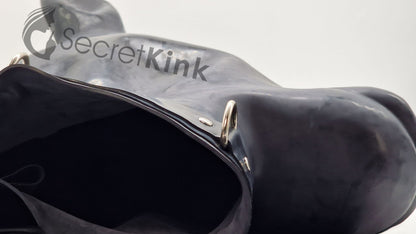 Extra Thick Black Latex Rubber Horse Pony Hood (with Padlock Collar)